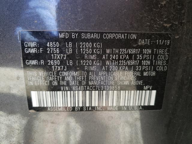 2020 SUBARU OUTBACK PR 4S4BTACC7L3139858