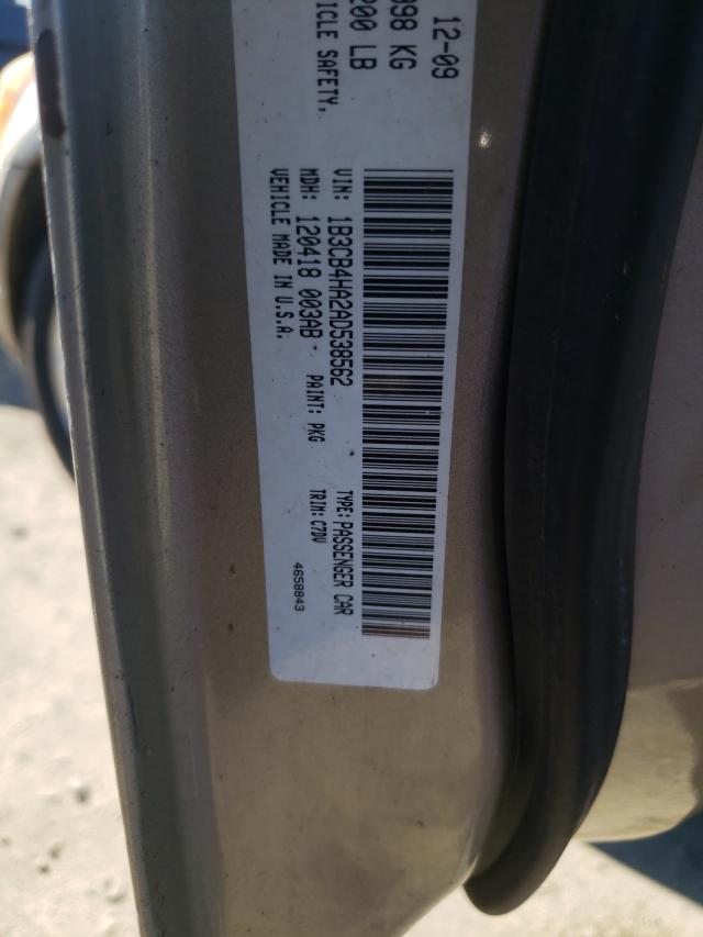 2010 DODGE CALIBER SX 1B3CB4HA2AD538562