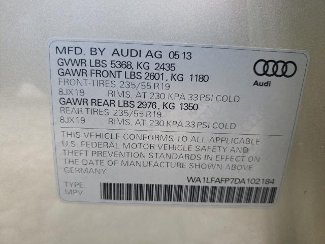 VIN WA1LFAFP7DA102184 2013 Audi Q5, Premium Plus no.10