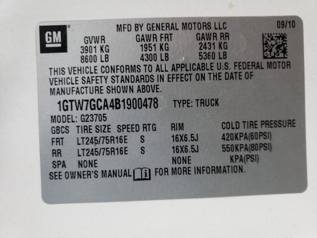 2011 GMC SAVANA 1GTW7GCA4B1900478