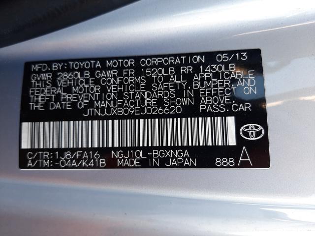 2014 TOYOTA SCION IQ JTNJJXB09EJ026620