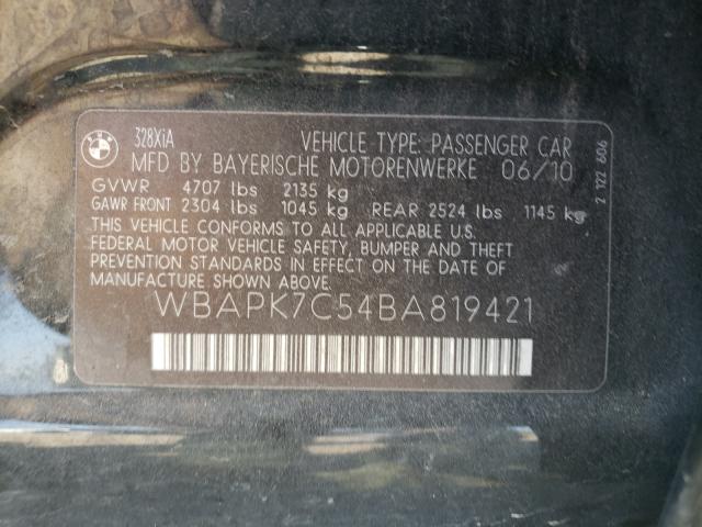 2011 BMW 328 XI WBAPK7C54BA819421