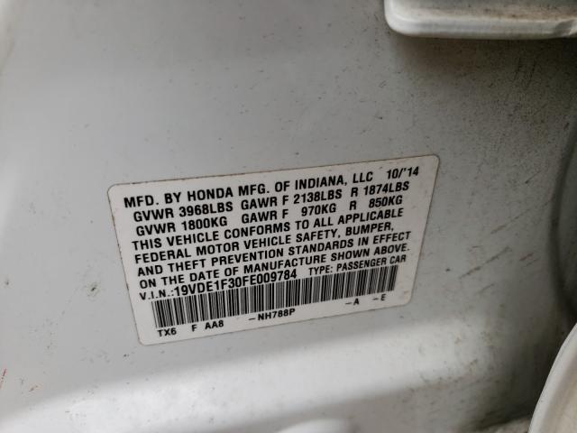 2015 ACURA ILX 20 19VDE1F30FE009784