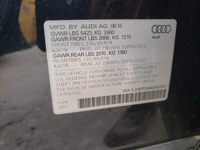 VIN WA1L2AFP2HA046656 2017 Audi Q5, Premium Plus no.10