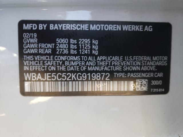 2019 BMW 540 I WBAJE5C52KG919872