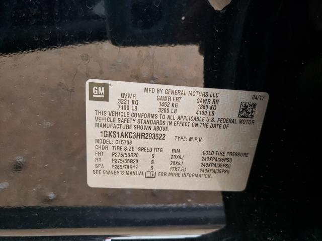 2017 GMC YUKON SLE 1GKS1AKC3HR293522
