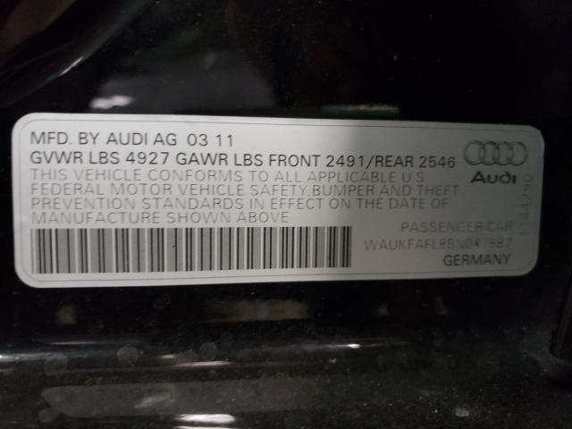 2011 AUDI A4 PRESTIG WAUKFAFL8BN047987