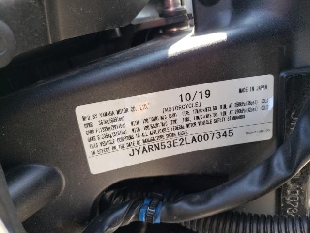 2020 YAMAHA MT09 JYARN53E2LA007345