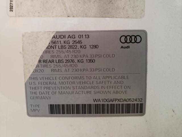 VIN WA1DGAFPXDA052432 2013 Audi Q5, Premium Plus no.10