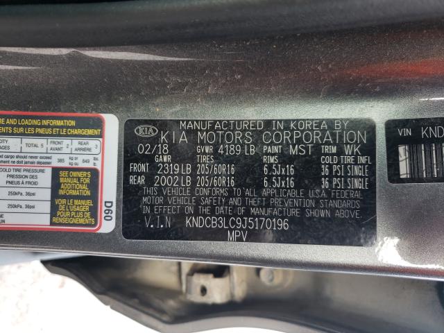 2018 KIA NIRO FE KNDCB3LC9J5170196