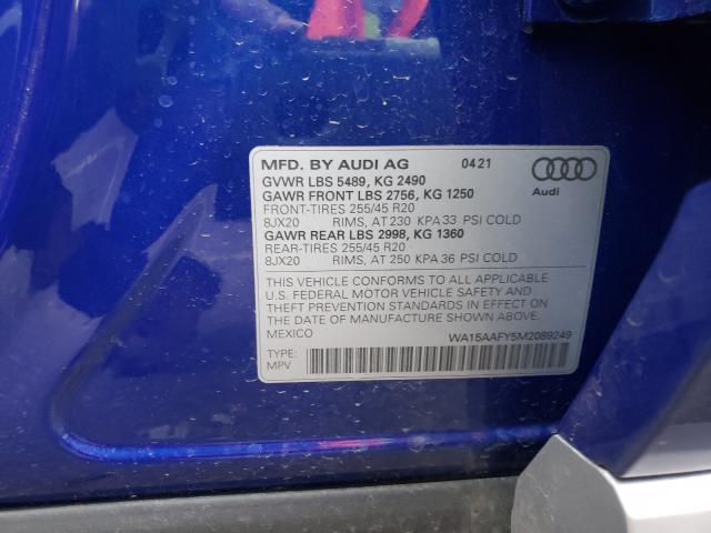 2021 AUDI Q5 SPORTBA WA15AAFY5M2089249