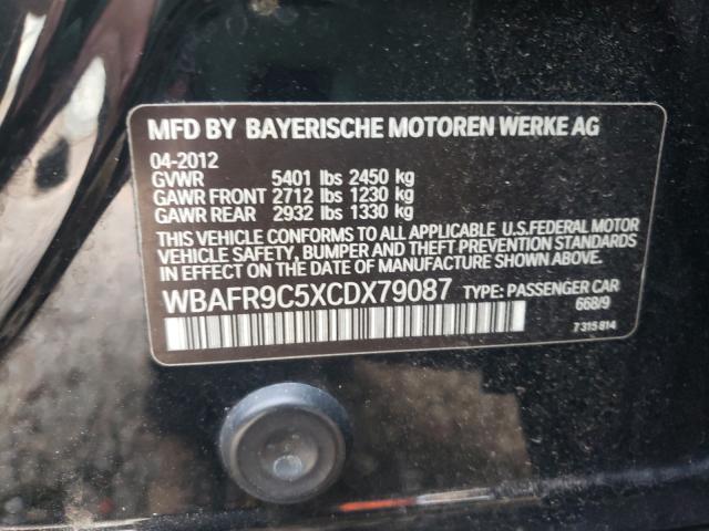 2012 BMW 550 I WBAFR9C5XCDX79087