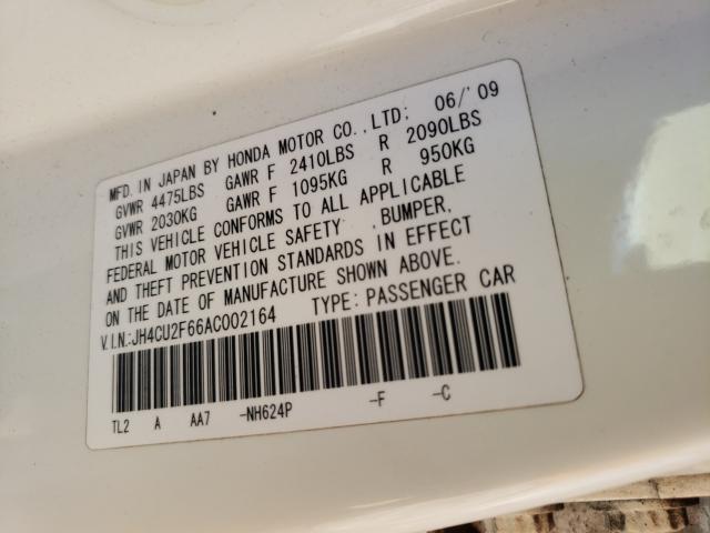 2010 ACURA TSX JH4CU2F66AC002164
