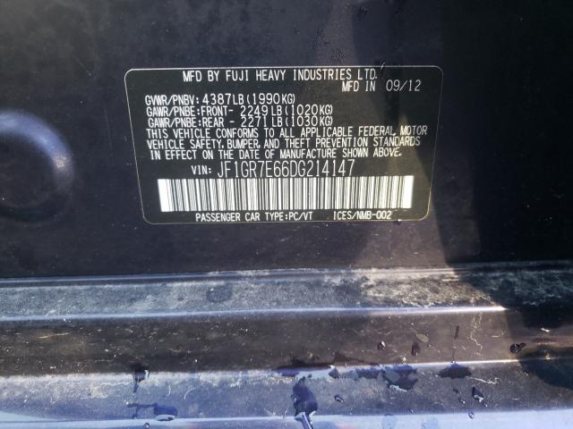 2013 SUBARU IMPREZA WR JF1GR7E66DG214147