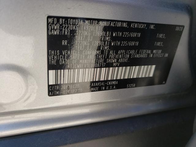 2020 TOYOTA RAV4 XSE 4T3EWRFV1LU008717