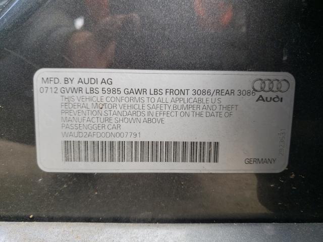 2013 AUDI S8 QUATTRO WAUD2AFD0DN007791