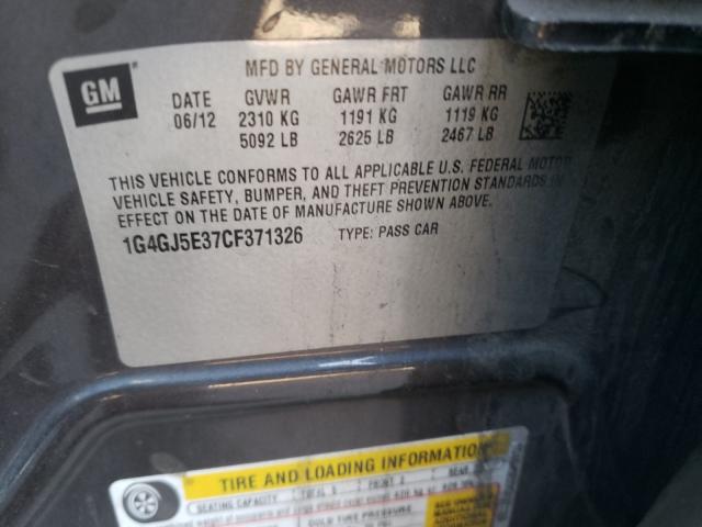 2012 BUICK LACROSSE T 1G4GJ5E37CF371326