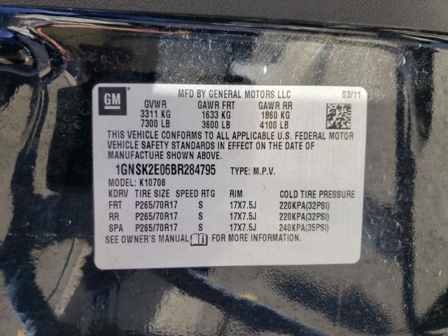 2011 CHEVROLET TAHOE SPEC 1GNSK2E06BR284795