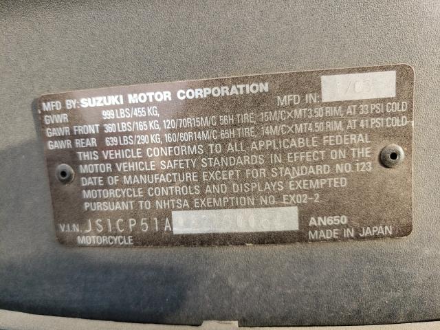 2003 SUZUKI BURGMAN400 JS1CP51A932100064