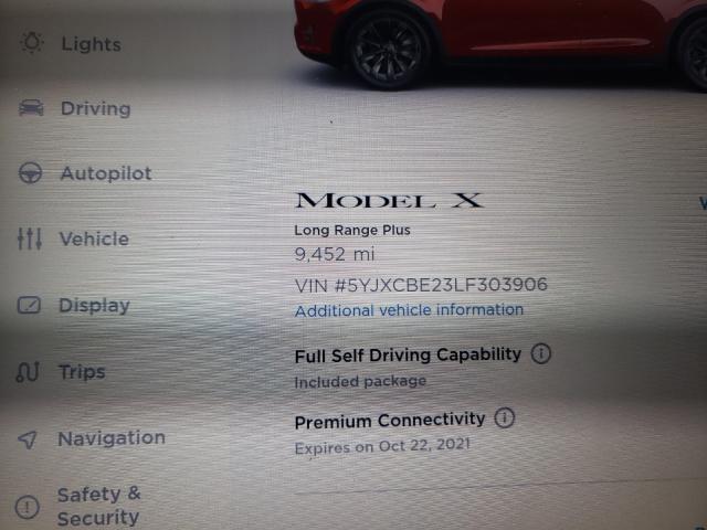 2020 TESLA MODEL X 5YJXCBE23LF303906