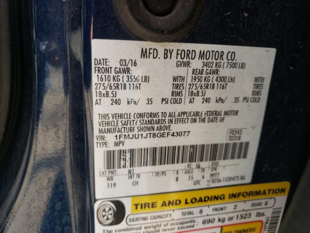 1FMJU1JT8GEF43077 Ford Expedition Xlt