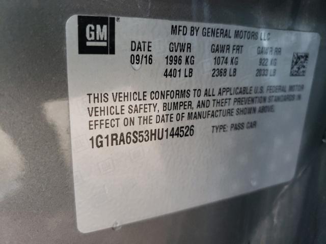 VIN 1G1RA6S53HU144526 2017 Chevrolet Volt, LT no.10