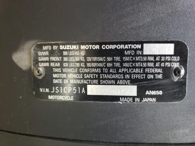2009 SUZUKI AN650 JS1CP51AX92100423