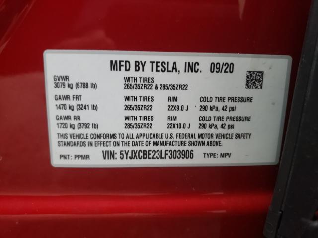 2020 TESLA MODEL X 5YJXCBE23LF303906