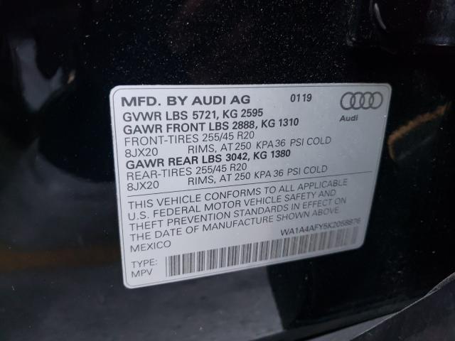 2019 AUDI SQ5 PREMIU WA1A4AFY5K2058876