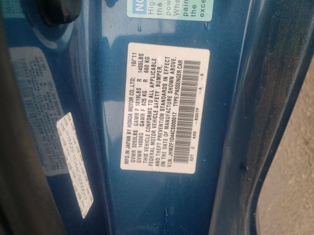 2012 HONDA CR-Z JHMZF1D44CS000017