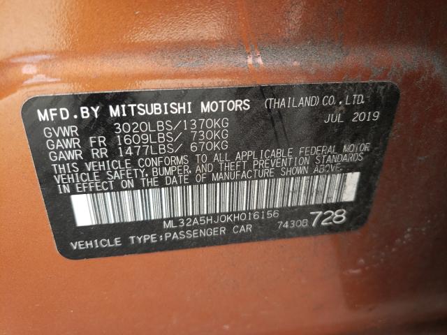 2019 MITSUBISHI MIRAGE LE ML32A5HJ0KH016156