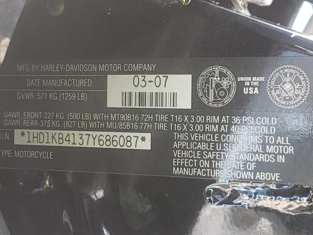 2007 HARLEY-DAVIDSON FLHX 1HD1KB4137Y686087