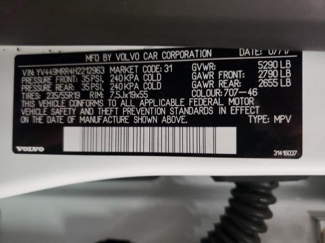 2017 VOLVO XC60 T6 DY YV449MRR4H2212963