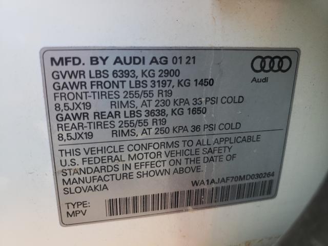 VIN WA1AJAF70MD030264 2021 Audi Q7, Premium no.10