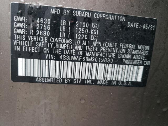 2021 SUBARU LEGACY PRE 4S3BWAF69M3019899