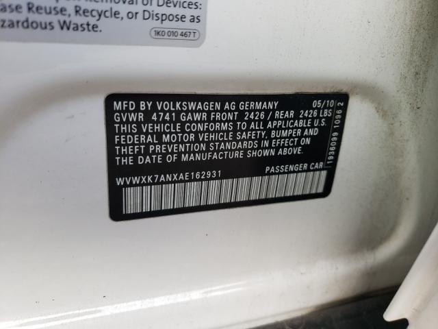 2010 VOLKSWAGEN PASSAT KOM WVWXK7ANXAE162931