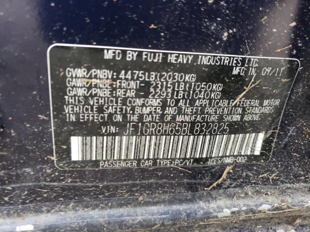 2011 SUBARU IMPREZA WR JF1GR8H65BL832825