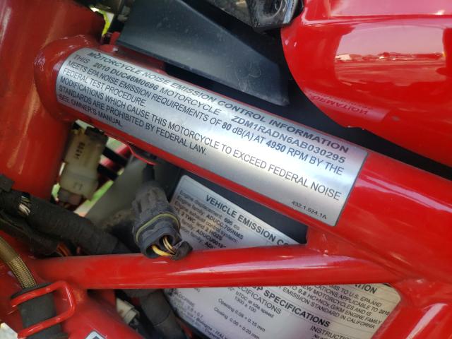 2010 DUCATI MONSTER 69 ZDM1RADN6AB030295