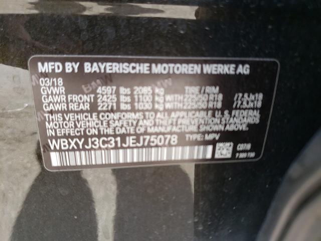 2018 BMW X2 SDRIVE2 WBXYJ3C31JEJ75078