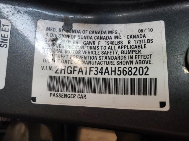 2010 HONDA CIVIC VP 2HGFA1F34AH568202