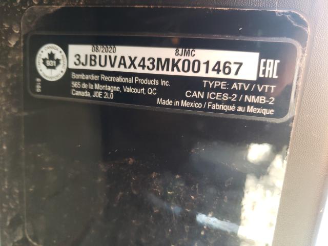 2021 CAN-AM DEFENDER L 3JBUVAX43MK001467