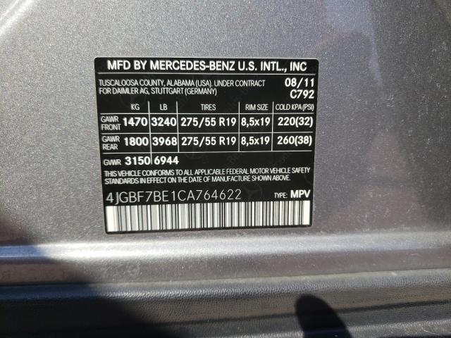 2012 MERCEDES-BENZ GL 450 4MA 4JGBF7BE1CA764622