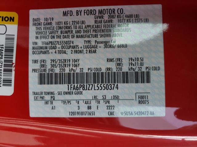 2020 FORD MUSTANG SH 1FA6P8JZ7L5550374