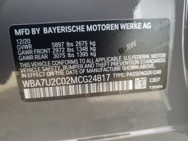 2021 BMW 750 XI WBA7U2C02MCG24817