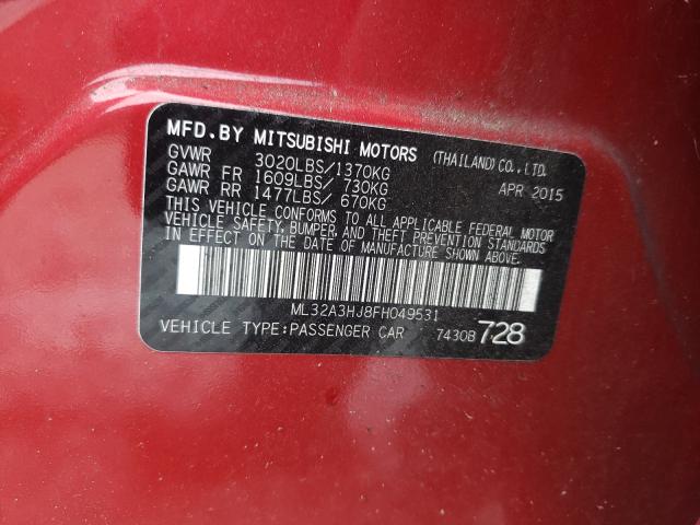 2015 MITSUBISHI MIRAGE DE ML32A3HJ8FH049531