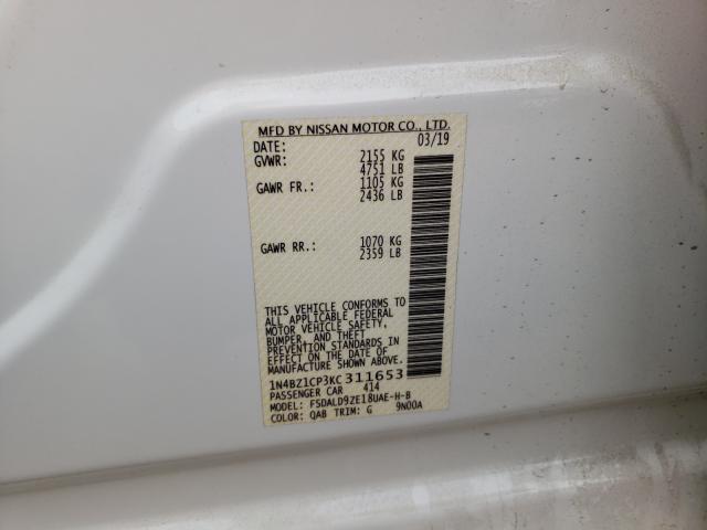 2019 NISSAN LEAF S PLU 1N4BZ1CP3KC311653