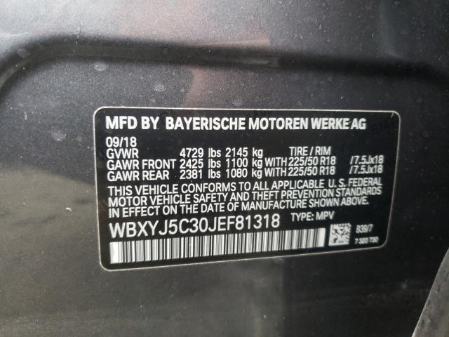 VIN WBXYJ5C30JEF81318 2018 BMW X2, Xdrive28I no.10