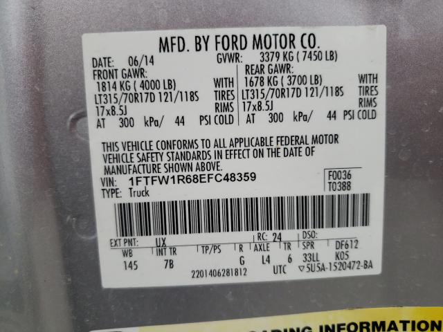 2014 FORD F150 SVT R 1FTFW1R68EFC48359
