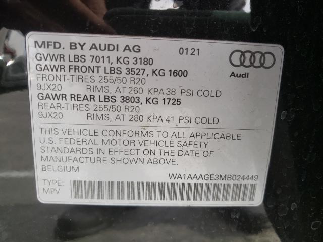 2021 AUDI E-TRON PRE WA1AAAGE3MB024449
