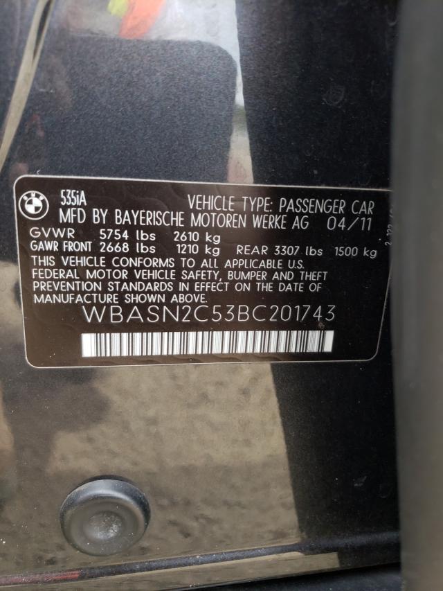 2011 BMW 535 GT WBASN2C53BC201743